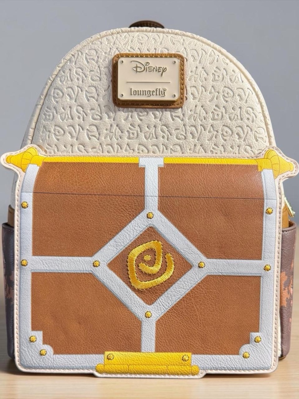 Loungefly Brown, Cream & Yellow Disney Treasure Chest Mini Backpack